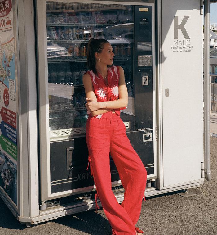 Anna Nina Ruby Bow Pants Red