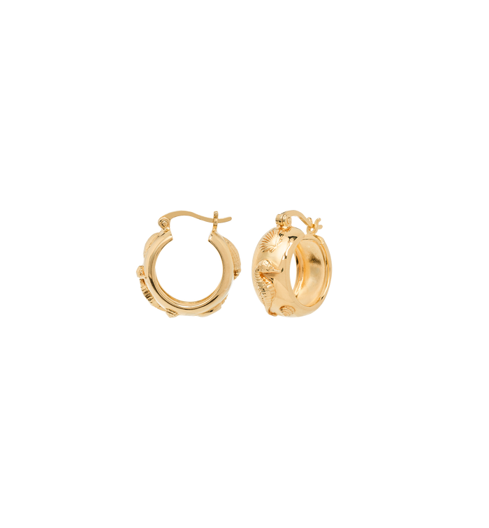 Anna Nina Sable Hoop Earrings Gold Plated