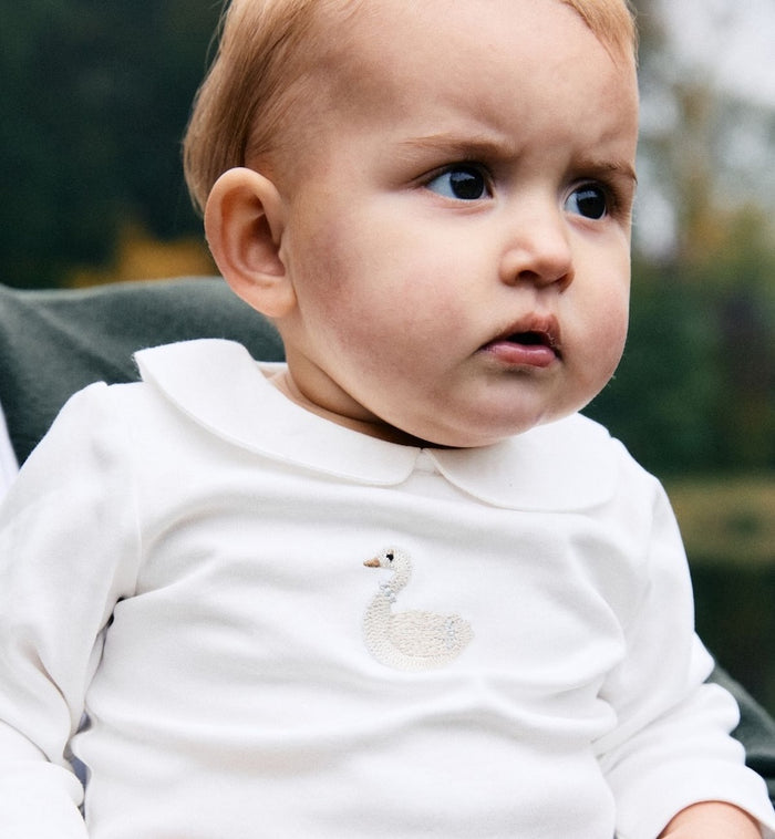 Anna Nina Shimmer Swan Bodysuit White