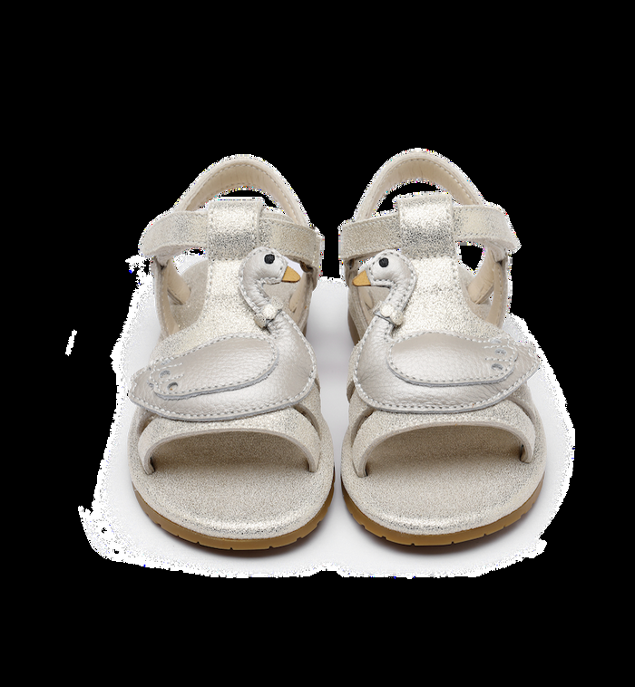 anna nina Shimmer Swan Sandals Grey