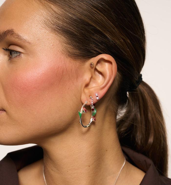 Anna Nina Single Anna Rouge Stud Gold Plated