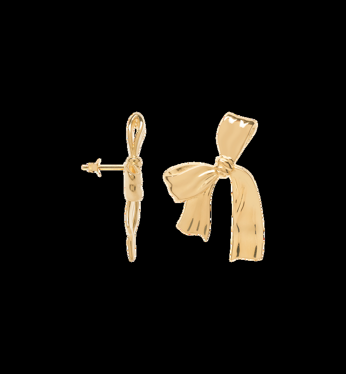 anna nina Single Big Bow Stud Gold Plated