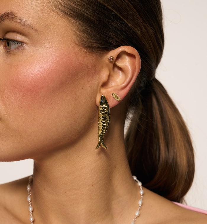 Anna Nina Single Citron Stud Silver