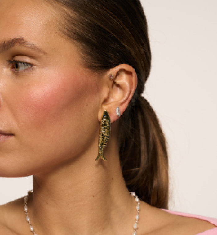 Anna Nina Single Citron Stud Silver