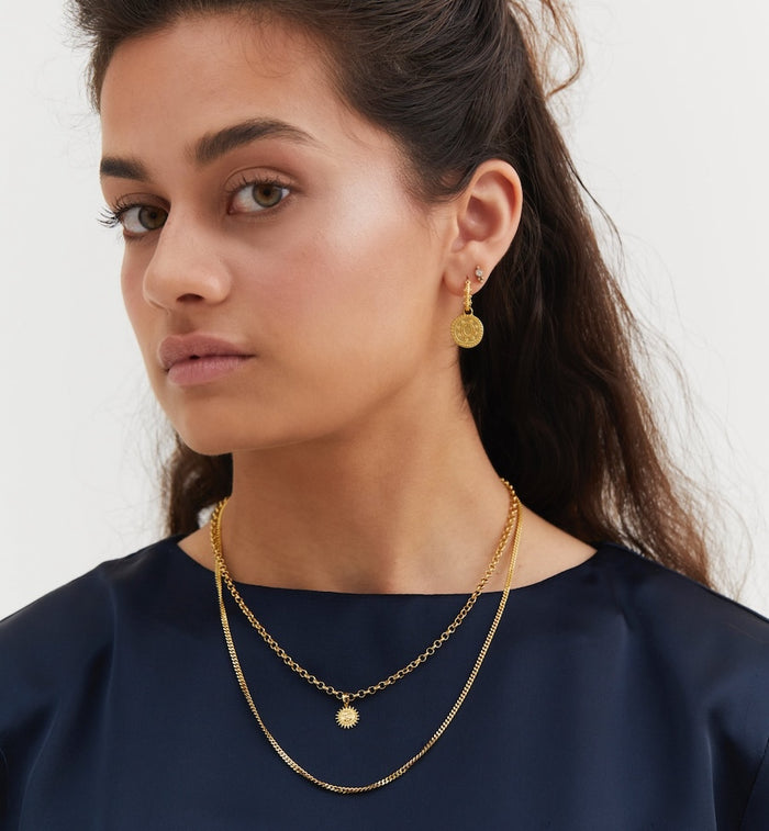 Anna Nina Single Dot Stud Zirconia Gold Plated