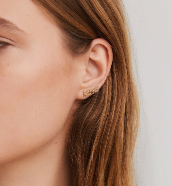 Anna Nina Single Eclectic Love Stud Earring 14K