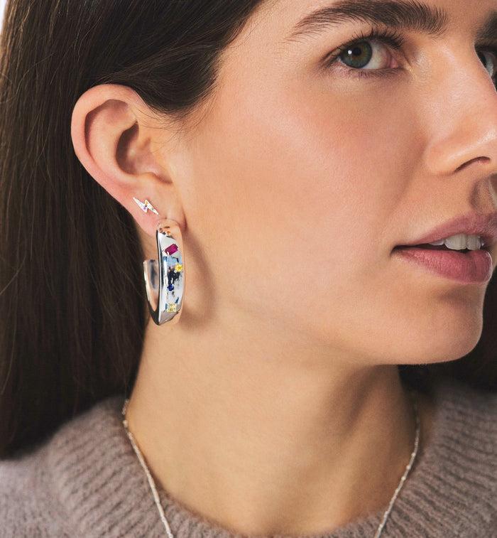 Anna Nina Single Electric Love Stud Silver