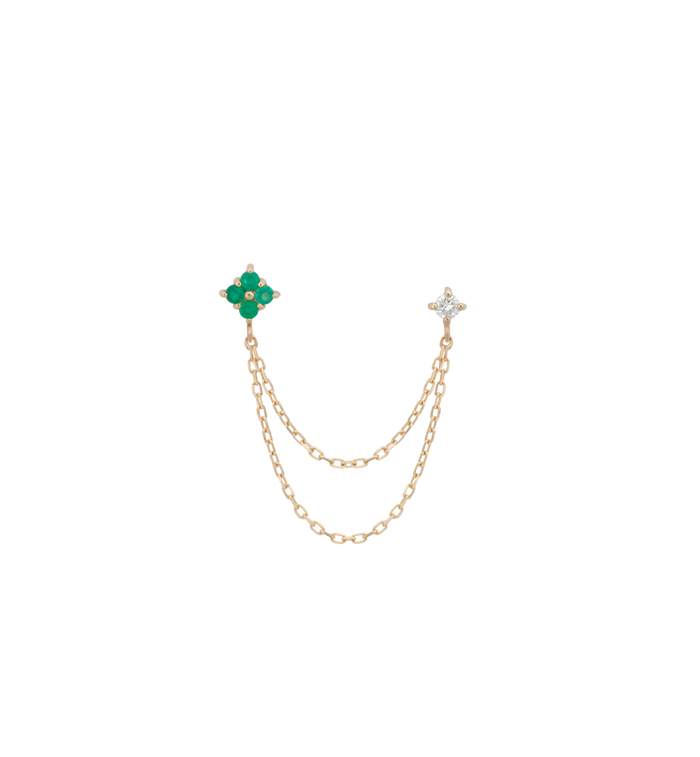 anna nina Single Enchanted Chain Stud Earring 14K