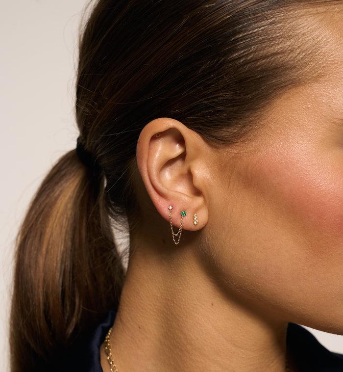 Anna Nina Single Enchanted Chain Stud Earring 14K