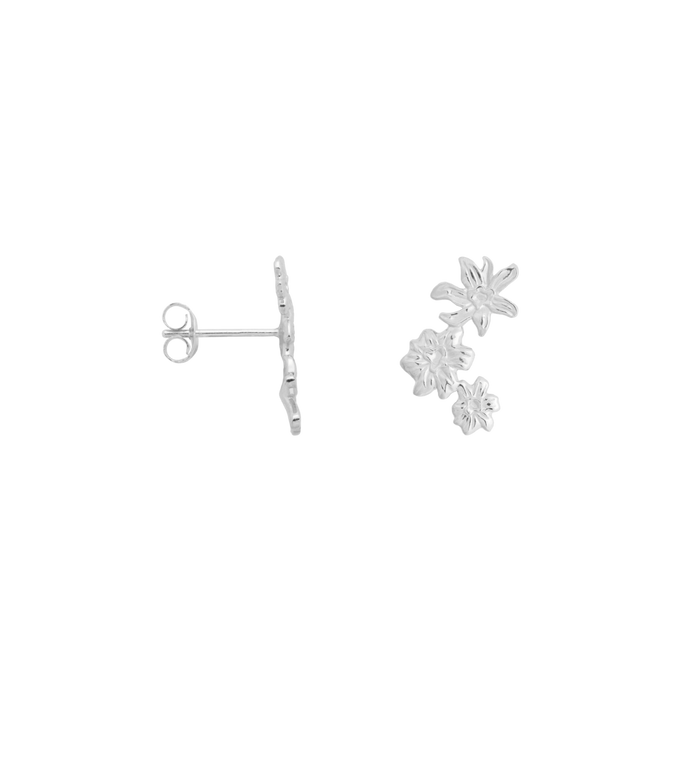 Anna Nina Single Flourish Stud Earring Silver