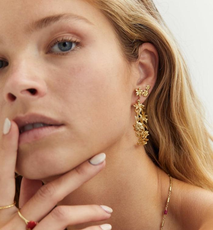 Anna Nina Single Flourish Stud Earring Silver