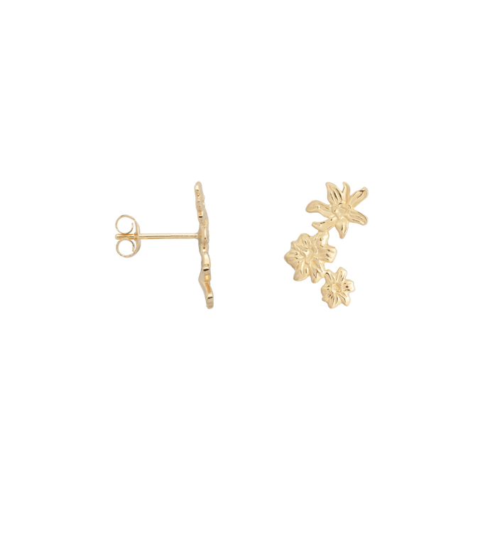 anna nina Single Flourish Stud Earring Silver