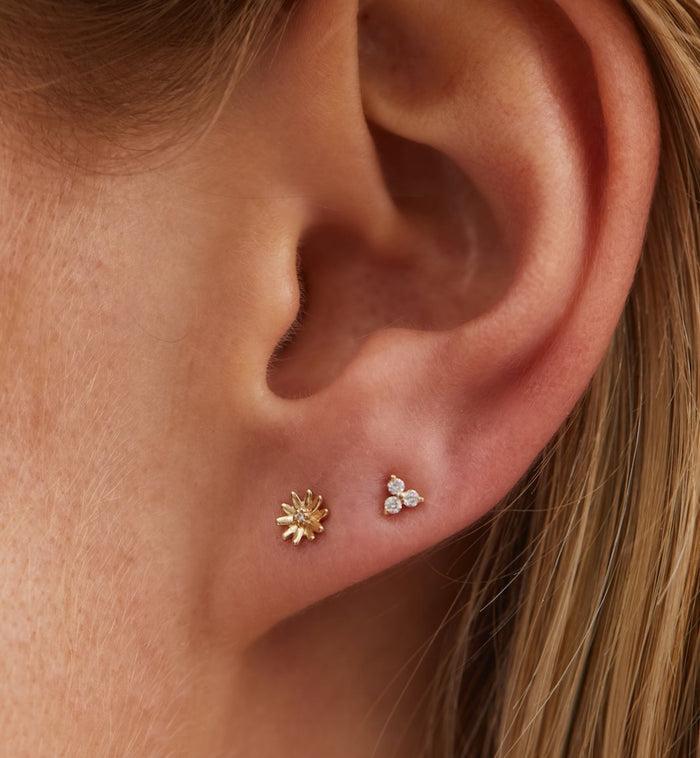 Anna Nina Single Flower Stud Diamond 14K