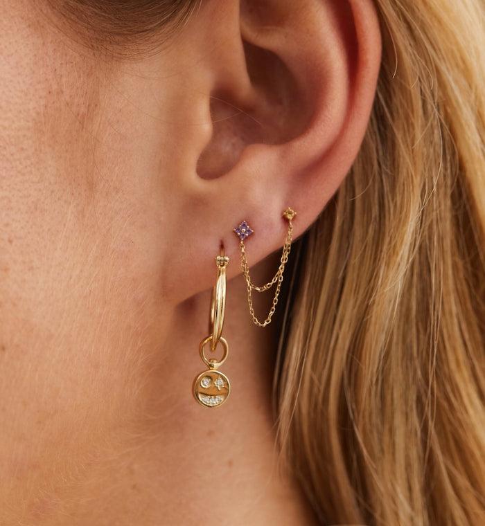 Anna Nina Single Gilded Chain Stud Earring 14K