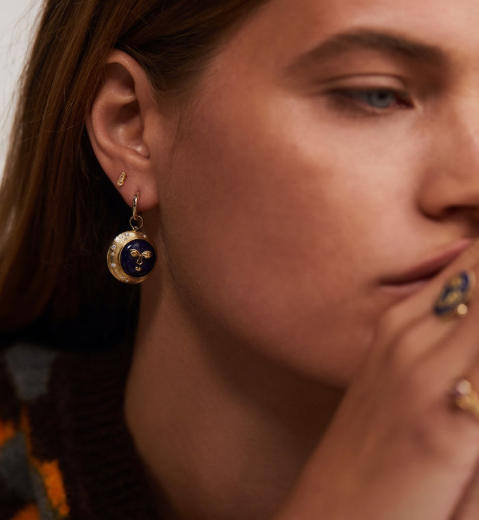 Anna Nina Single Interstellar Ring Earring 14K