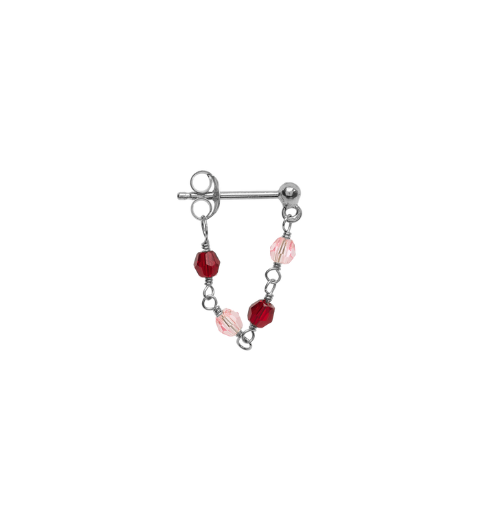 Anna Nina Single La Vie En Rose Chain Stud Silver