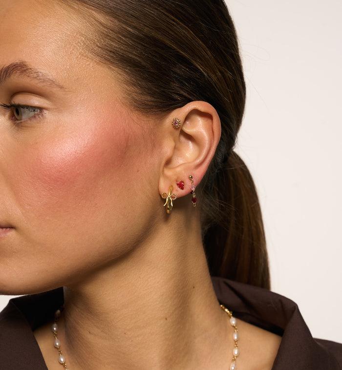 Anna Nina Single La Vie En Rose Chain Stud Silver