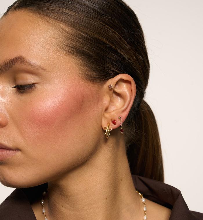 Anna Nina Single Lolita Heart Stud Silver