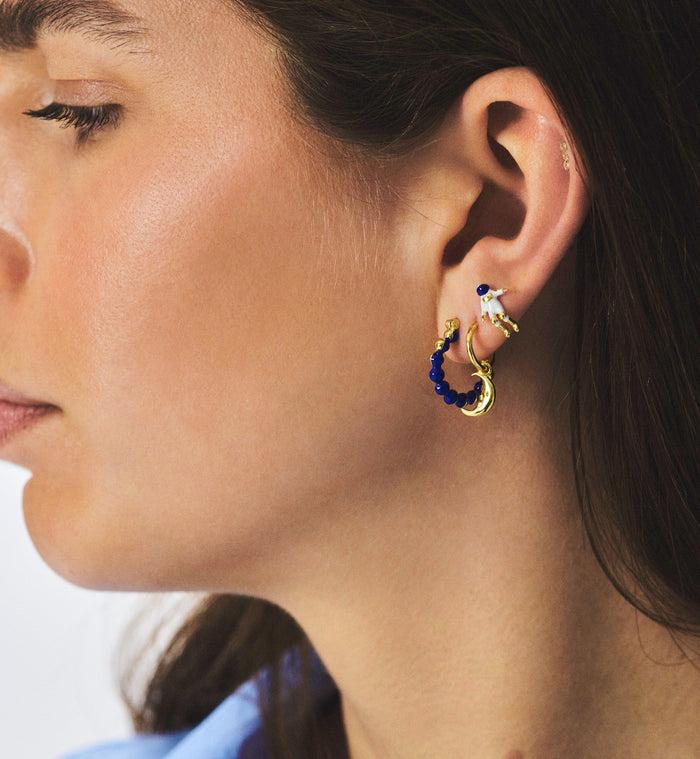 Anna Nina Single Luna Ring Earring Silver