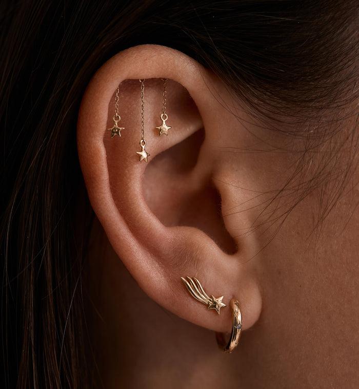 Anna Nina Single Meteor Stud Earring 14K