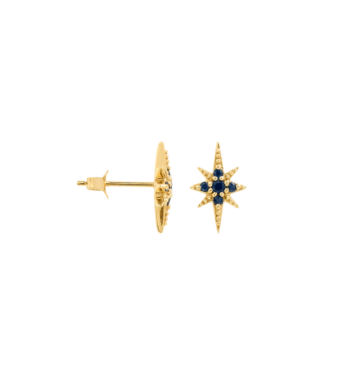 anna nina Single Midnight Mimosa Stud Earring 14K