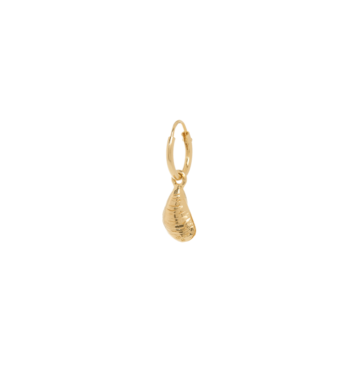 anna nina Single Mussel Ring Earring Gold Plated