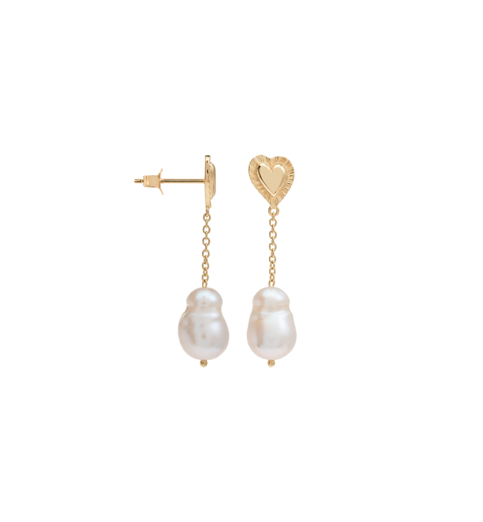 anna nina Single My Heart Dropped Stud 14K