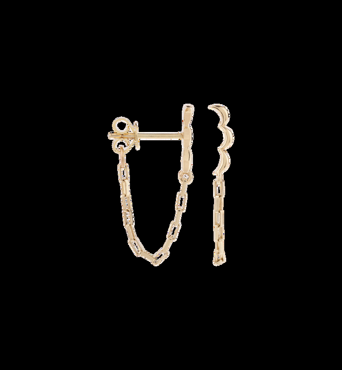 anna nina Single Ornament Chain Stud 14K