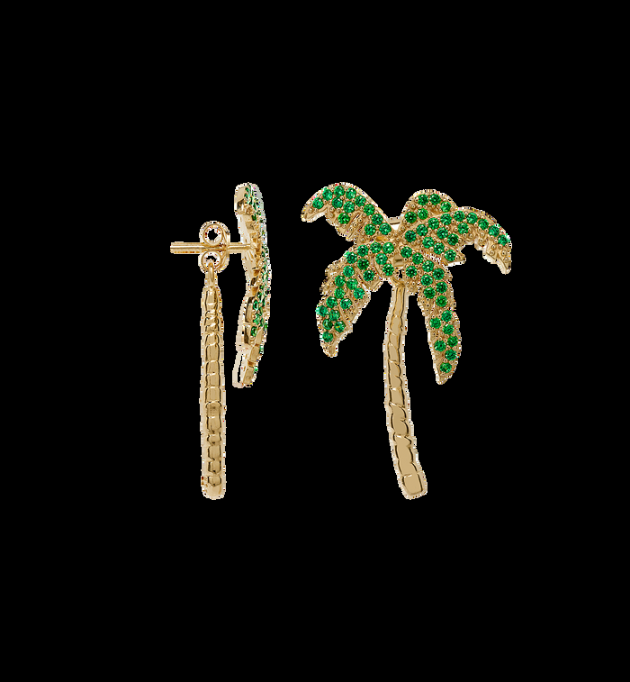 anna nina Single Palmier Stud Gold Plated