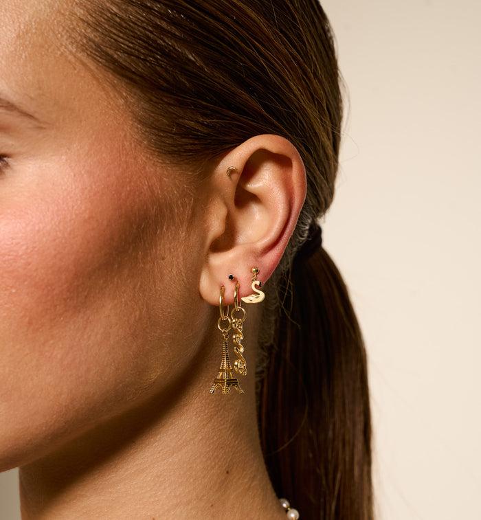 Anna Nina Single Plain Ring Earring Silver