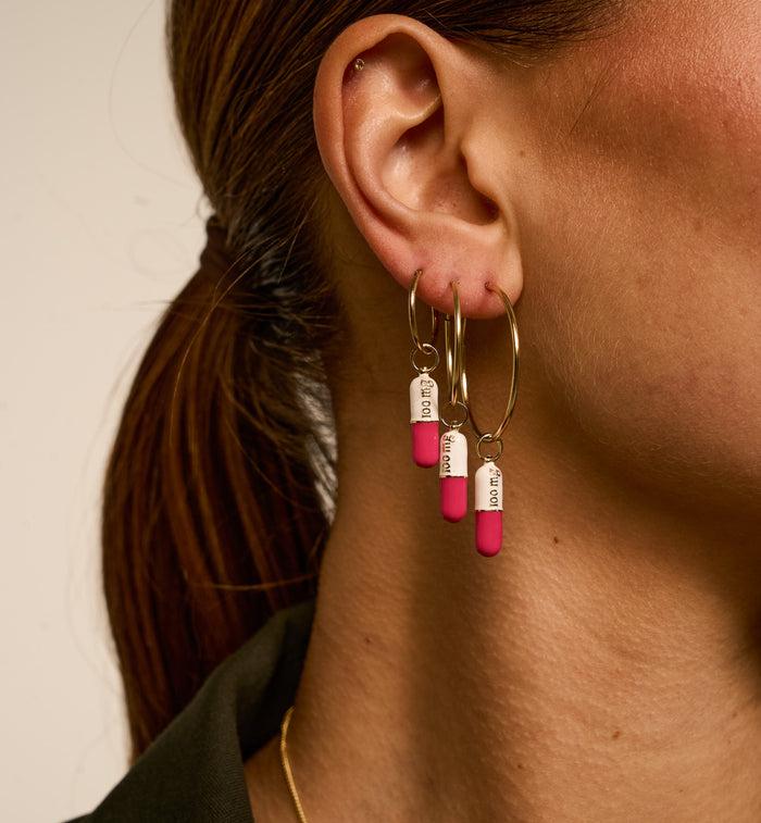 Anna Nina Single Plain Ring Earring Silver