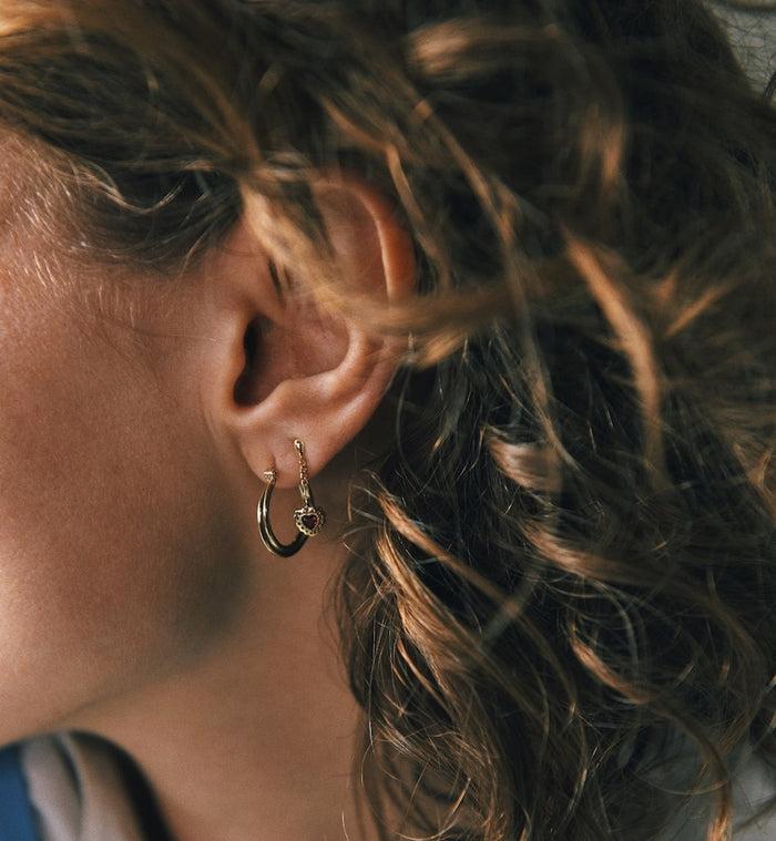 Anna Nina Single Pure Love Chain Stud Earring 14K