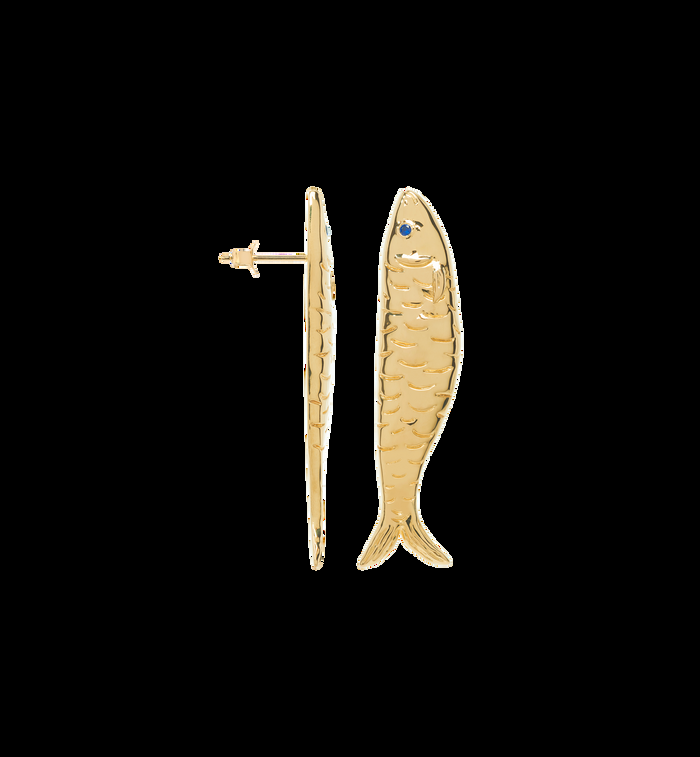 anna nina Single Sardine Stud Gold Plated