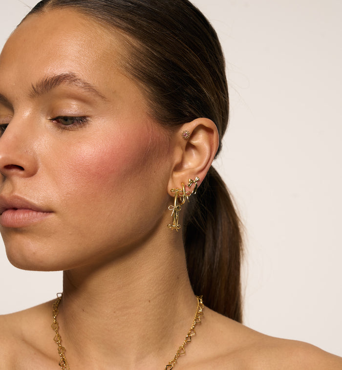 Anna Nina Single Small Bow Stud Gold Plated