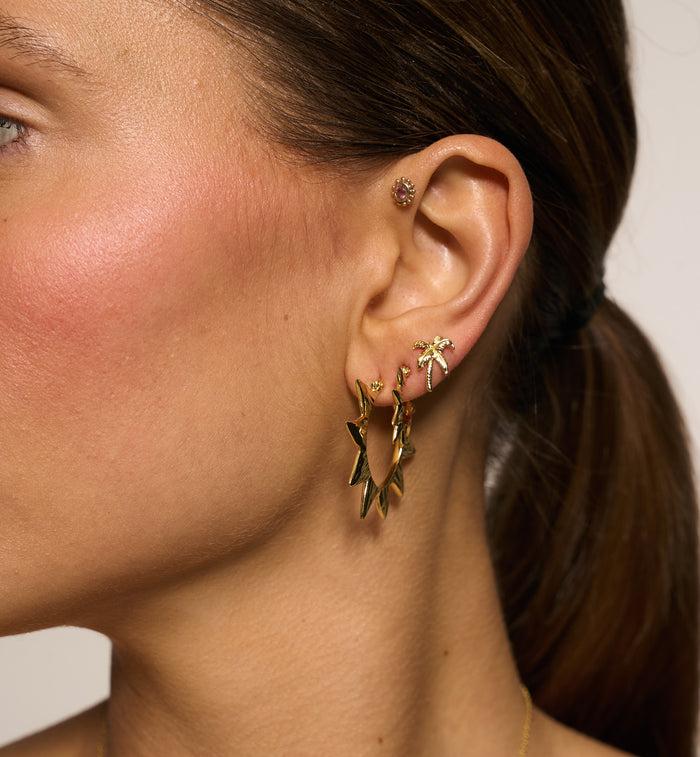 Anna Nina Single Small Palmier Stud Silver