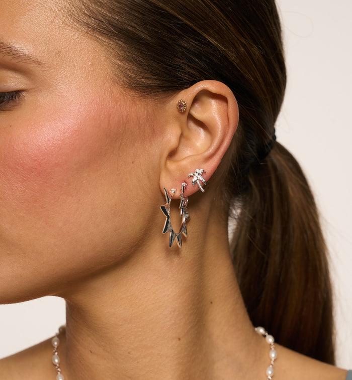 Anna Nina Single Small Palmier Stud Silver