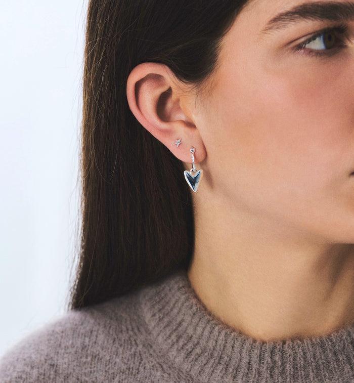 Anna Nina Single Small Twisted Hoop Earring Silver