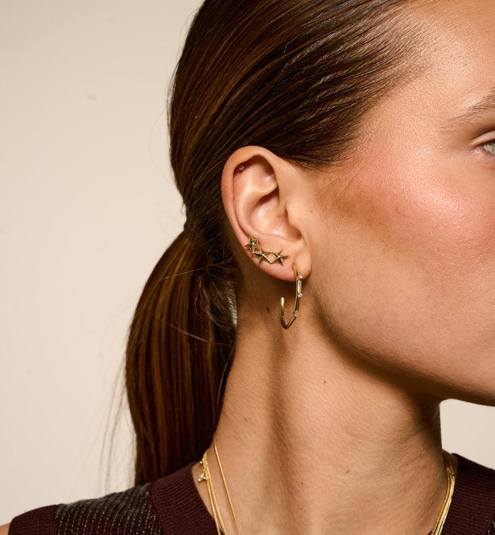 Anna Nina Single Stars Aligned Stud Silver