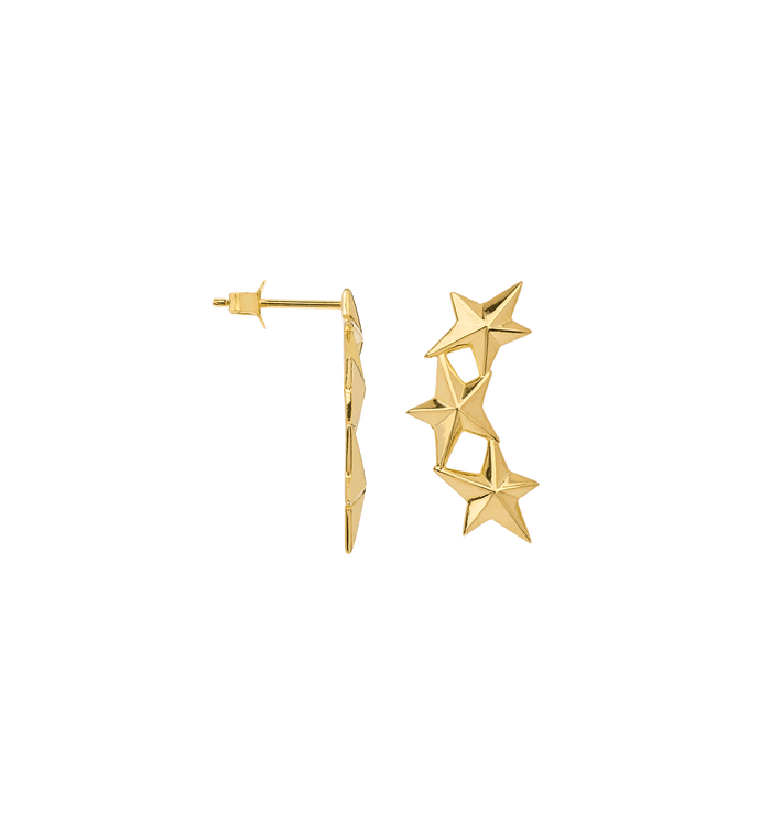 Anna Nina Single Stars Aligned Stud Silver