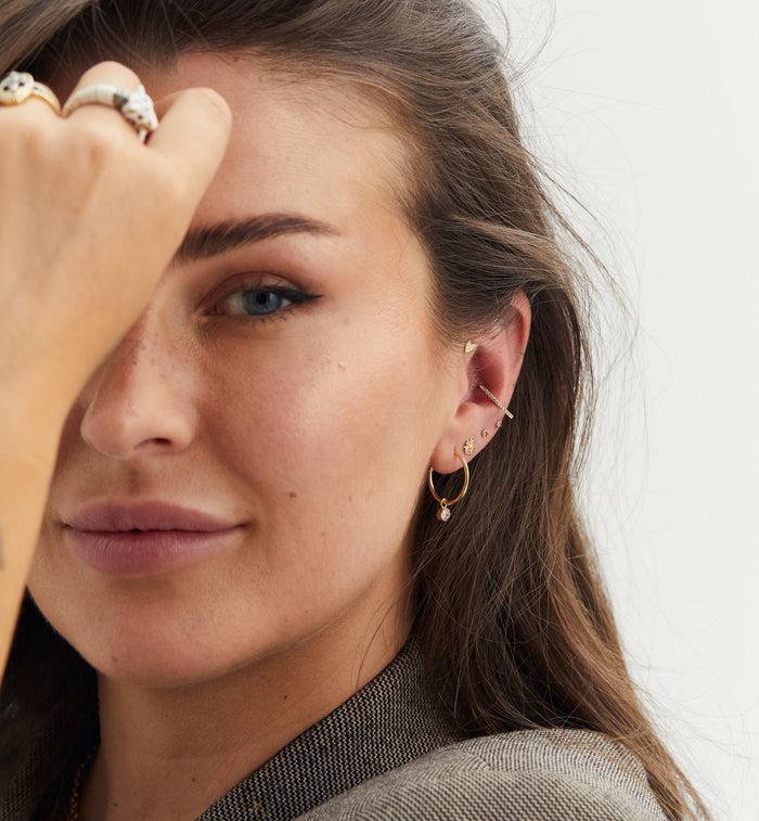 Anna Nina Single Sunflower Stud Earring 14K