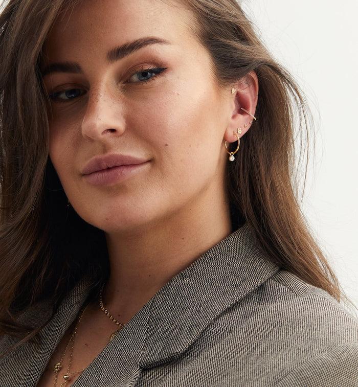 Anna Nina Single Sunflower Stud Earring 14K