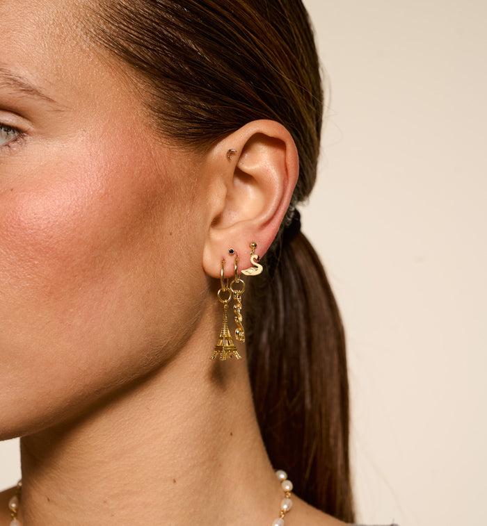 Anna Nina Single Swan Lake Stud Earring Silver