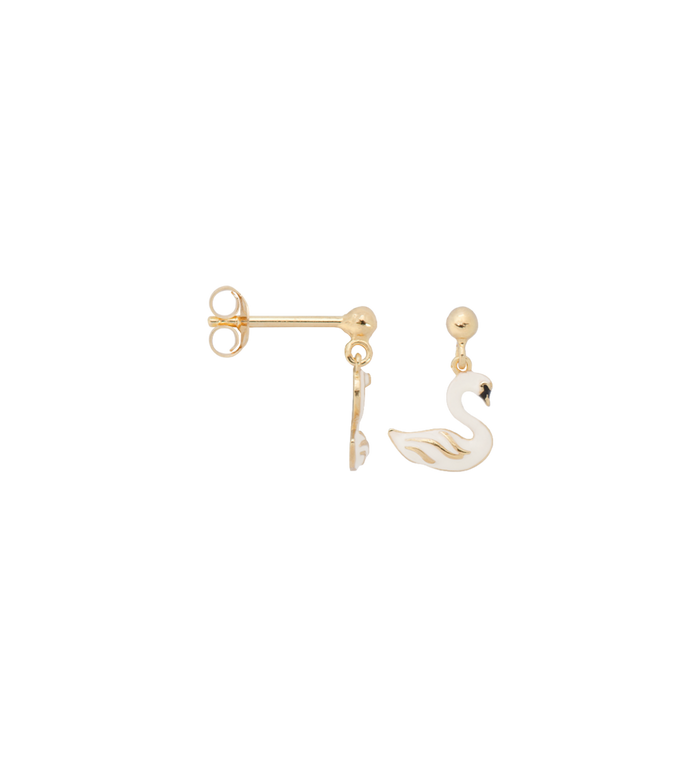 anna nina Single Swan Lake Stud Earring Silver