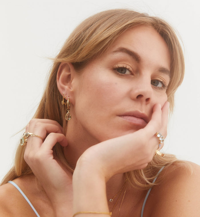 Anna Nina Single Tangled Star Stud Earring 14K