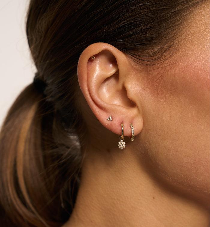 Anna Nina Single Trio Diamond Stud Earring