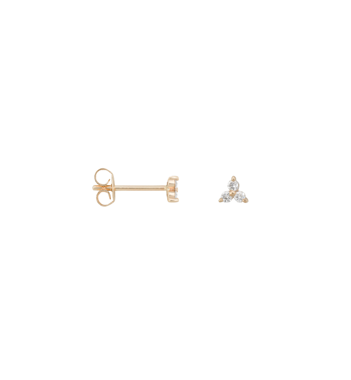 anna nina Single Trio Diamond Stud Earring