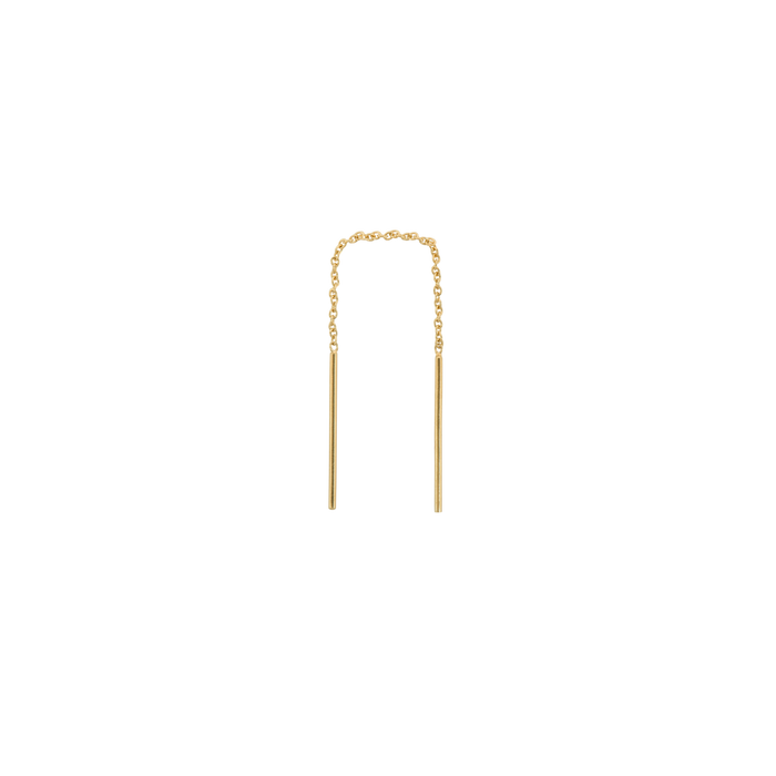 Anna Nina Single Two Bar Chain Earring 14K