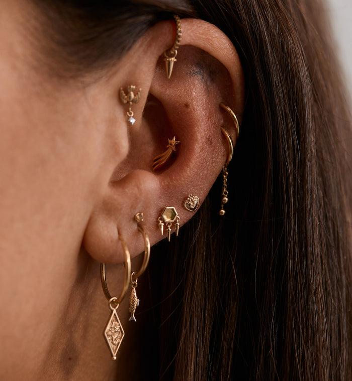 Anna Nina Single Whimsical Love Stud Earring 14K