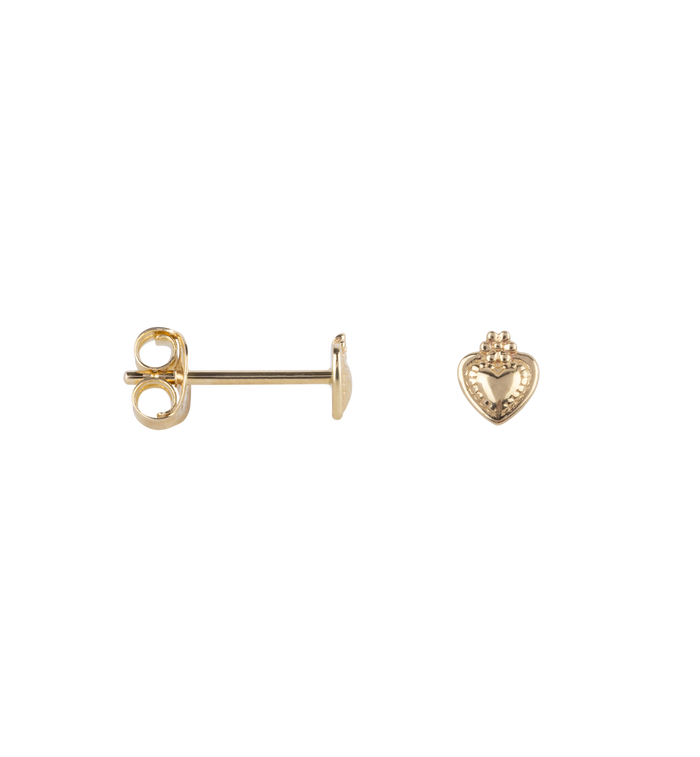 anna nina Single Whimsical Love Stud Earring 14K
