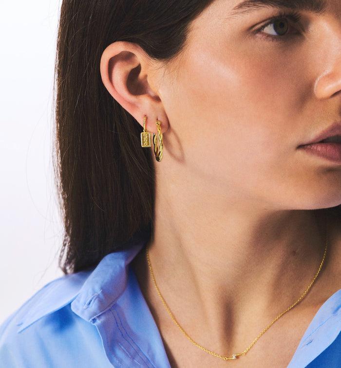 Anna Nina Single You're Golden Ring Earring Silver